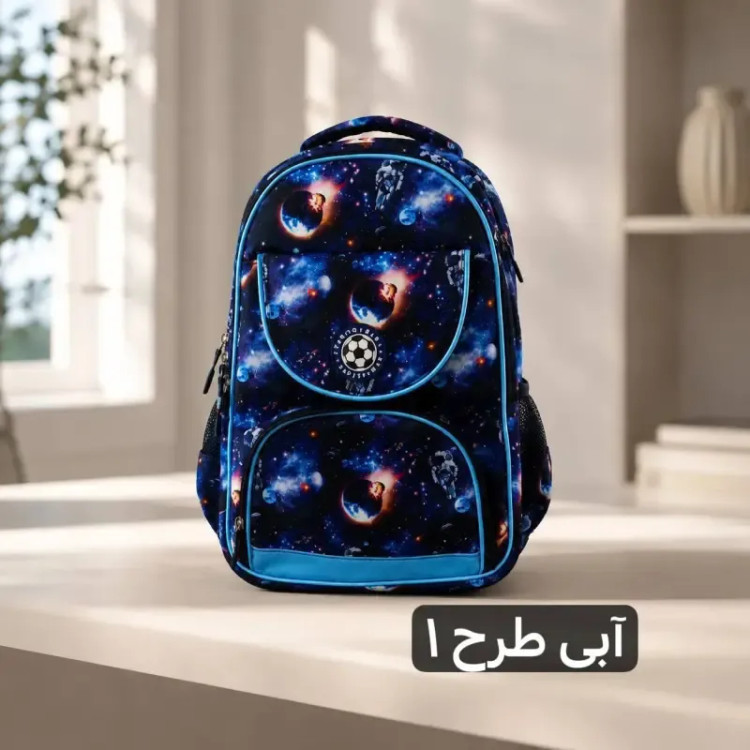 کوله مدرسه و دانشگاه ابعاد 41 در 31 سانتیمتر جنس آستر ساتن دارای 6 جیب بیرونی